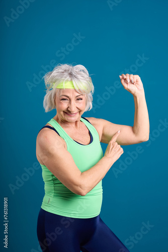 Energetic Senior Lady Enjoying Her Workout