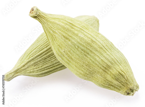 Wallpaper Mural Green cardamom pods and seeds isolated on white background. Torontodigital.ca