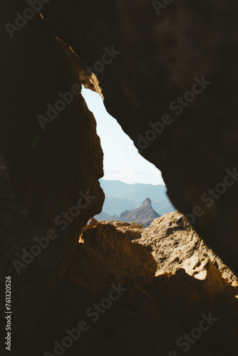 Mountain view from cave