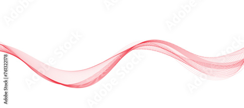 Abstract vector background with red wavy lines. Red lines vector illustration. Curved wave. Abstract wave element for design.