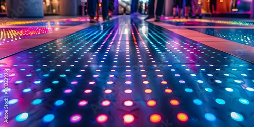 Exploring an interactive LED floor exhibit in a modern museum installation. Concept Interactive LED Floor  Immersive Experience  Modern Museum  Art Installation  Technology Integration