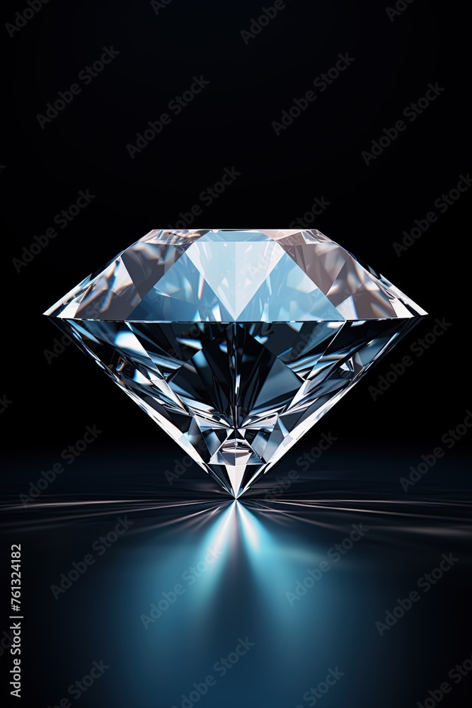 Large diamond isolated on black background. Ai Generative Large diamond isolated on black background. Ai Generative
