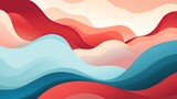 Layered wavy design with a blend of red, blue, and beige tones for a dynamic background