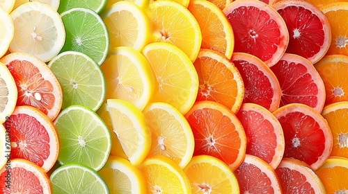 Vibrant citrus fruit palette   colorful array of delicious and refreshing citrus fruits