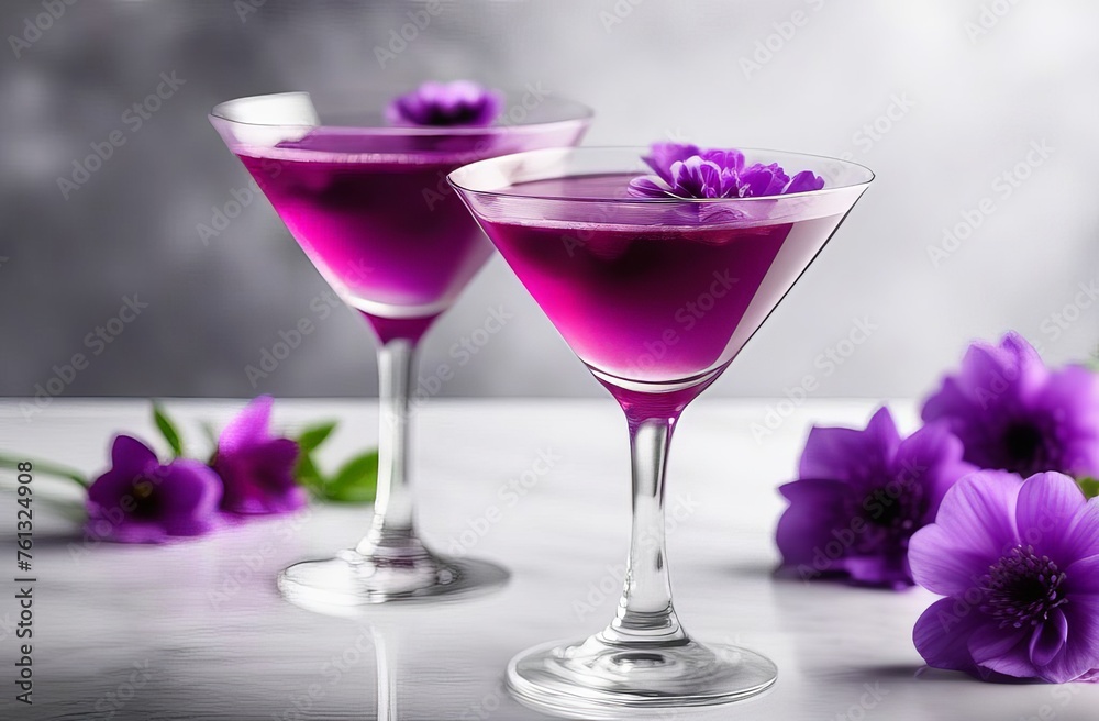 cocktail with flower cocktail with flower