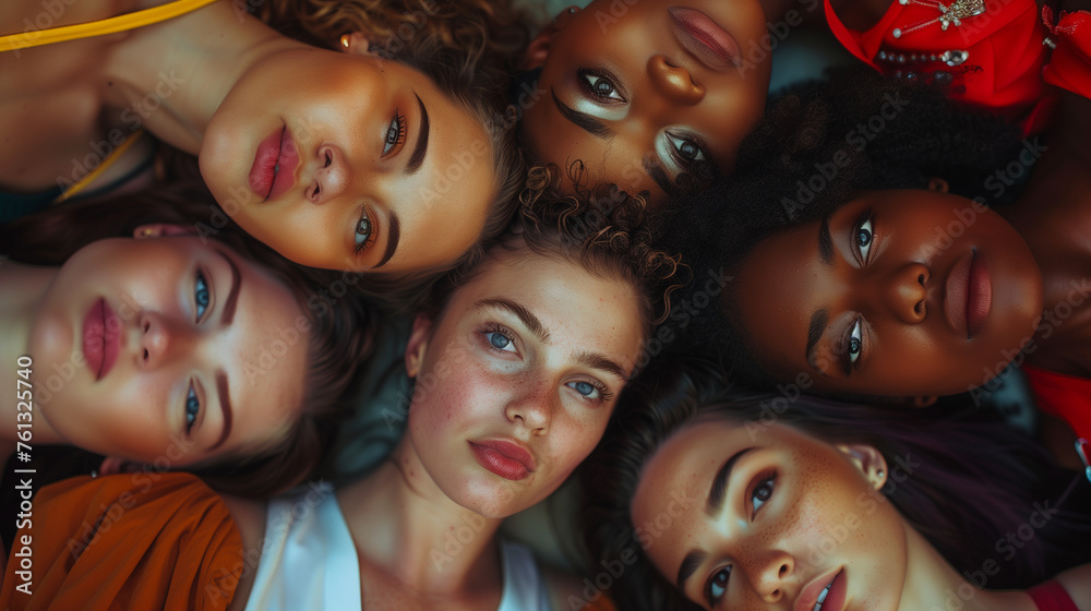celebrating diversity, a group of white and black women pose together, Ai generated Images celebrating diversity, a group of white and black women pose together, Ai generated Images