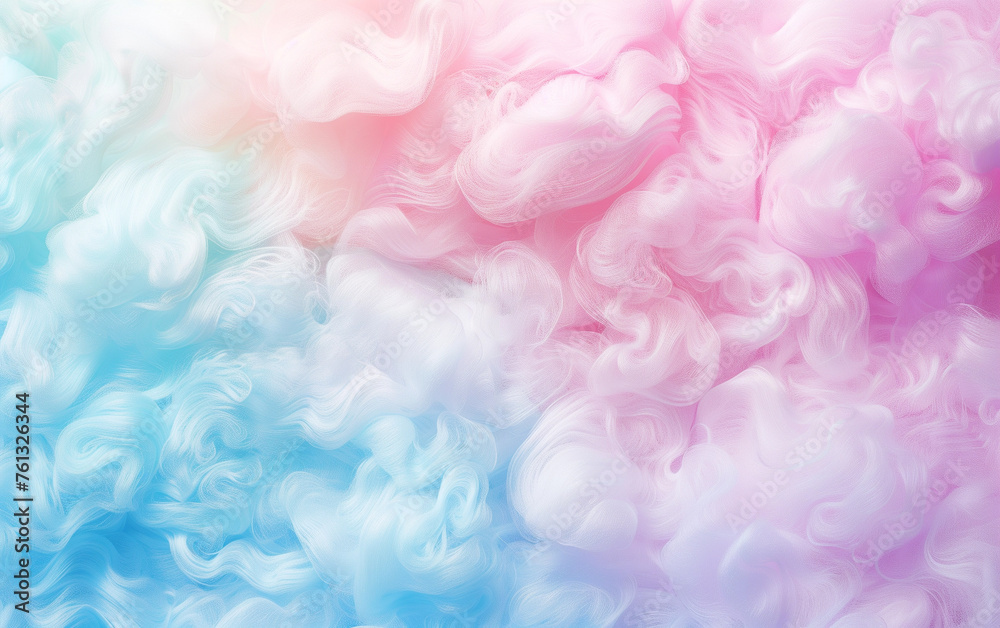 Colorful cotton candy in soft pastel color background: a romantic pastel texture backdrop