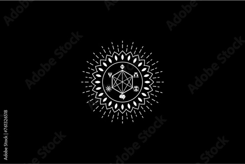 Sacred geometry  mystical  yoga  holistic  spiritual logo design tattoo  design vector art