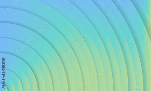 Blue and green abstract background with gradient. Expanding rings emanating from the lower corner. Abstract horizontal vector template for banner, backdrop, card, invite.