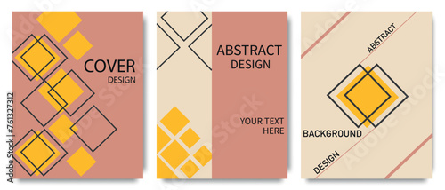 vector design of social media stories in trendy abstract geometry style. set of templates for social networks, covers or backgrounds in pastel brown tone.