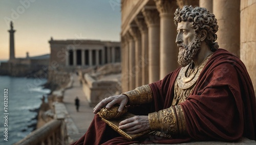 A visual narrative showcasing the journey and teachings of Marcus Aurelius, the renowned Stoic emperor and philosopher