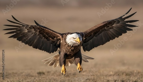 An Eagle With Its Wings Spread Wide In Flight