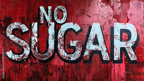  No sugar word bold writing over red background   diabetes concept  American diabetes alert day  cards  banners 