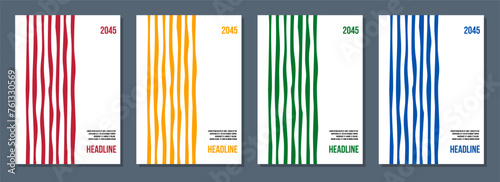 4 simple geometrical cover design set
