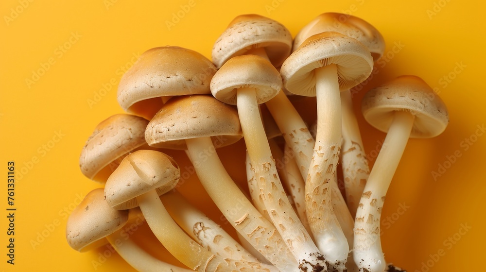 Oyster mushroom pleurotus ostreatus on gentle pastel background for a serene ambiance