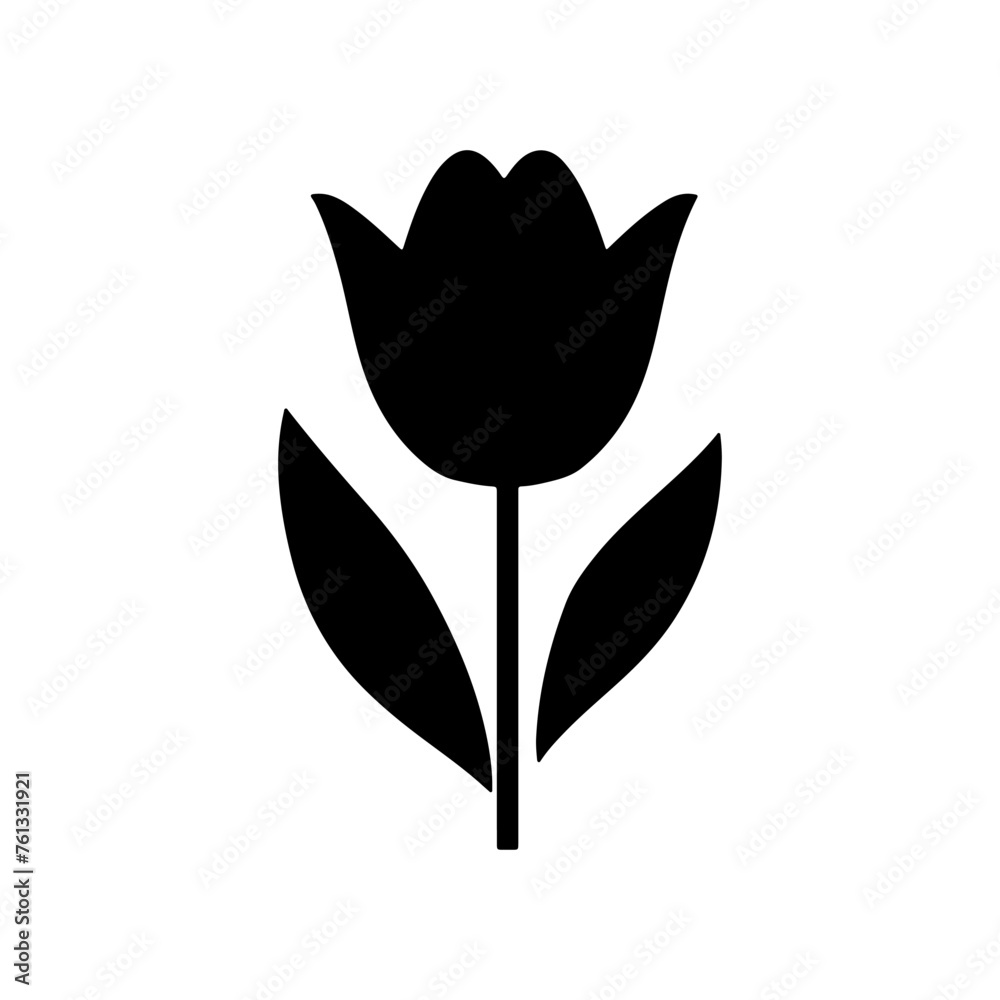 silhouette of a tulip flower silhouette of a tulip flower