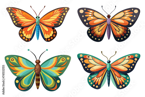 Butterfly vector set pro style illustration.