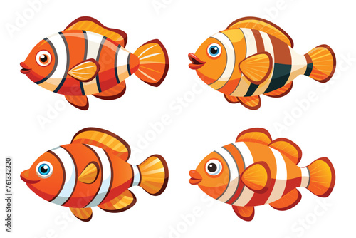  Clown fish vector set pro style illustration