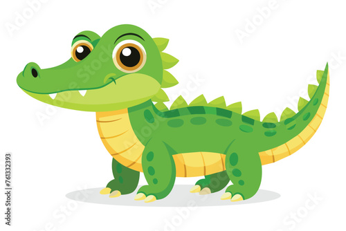  Cute Baby Crocodile flat animal vector pro style illustration.
