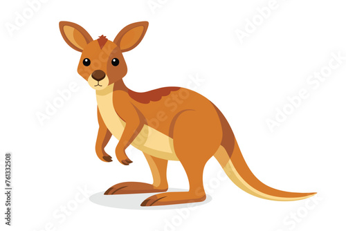 Cute Baby kangaroo flat animal vector pro style illustration