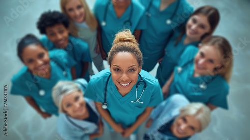 Group of Women in Scrubs Standing in a Circle