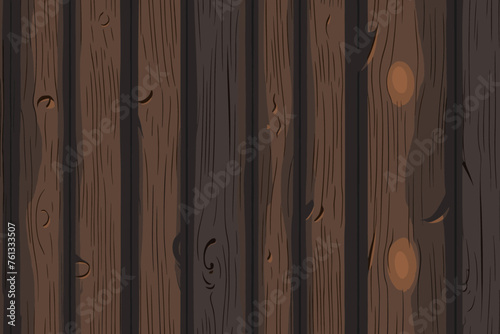 Wood texture, vector eps illustration. Natural Dark Wooden Background.