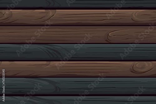 Wood texture, vector eps illustration. Natural Dark Wooden Background.