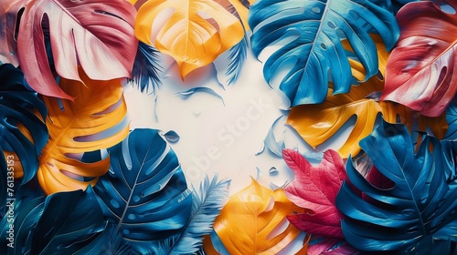 Assorted Colored Leaves on Wall