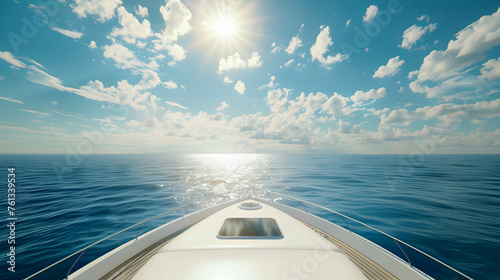 View from yacht cockpit on a sunny blue sky © DESIRED_PIC