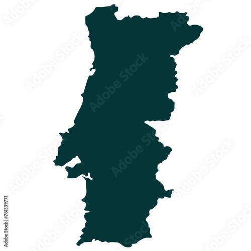 Portugal map silhouette  silhouette of portugal map aon white background