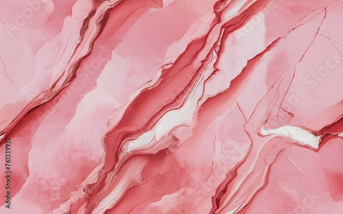 A stunning seamless pattern of a pink marble texture backdrop. The pattern features a unique blend of swirling green hues with veins of darker shades, creating an elegant and luxurious appearance.