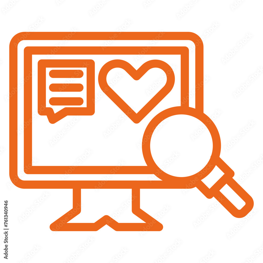 Social Media Monitoring Icon Style Social Media Monitoring Icon Style