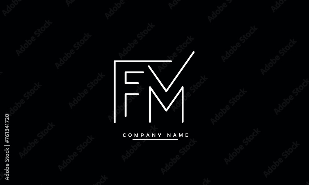 MF, FM, M, F Abstract Letters Logo Monogram