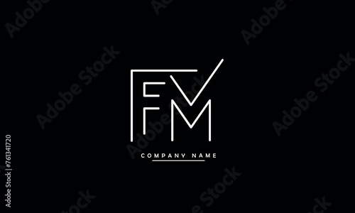 MF, FM, M, F Abstract Letters Logo Monogram