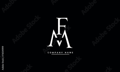 MF, FM, M, F Abstract Letters Logo Monogram