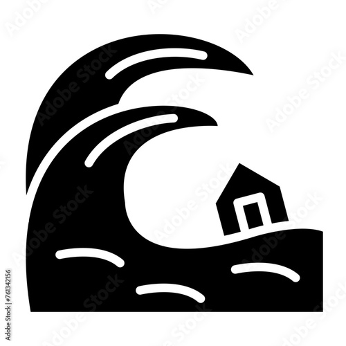 Tsunami glyph icon
