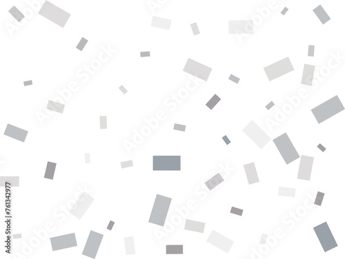 Rectangular silver confetti