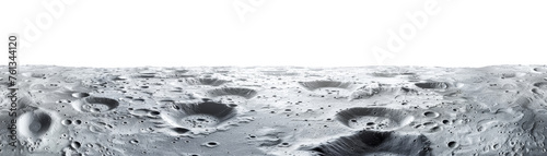 Detailed texture of the moon's surface with craters, in monochrome. Space exploration concept. Isolated on white. Generative AI