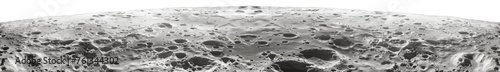 Close-up view of a moon surface texture with craters, in monochrome. Space exploration concept. Transparent. Generative AI