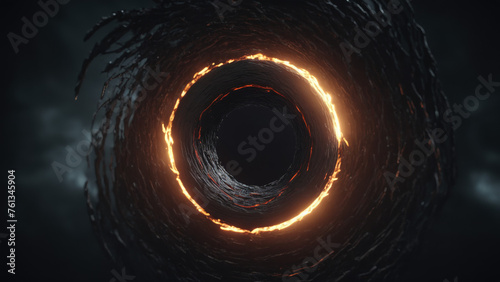 dark ambient abstract background, a scary dark black hole in a horror universe, horror dimension, dark lightning strikes, dramatic, cinematic lighting, wallpaper, design template, creative concept