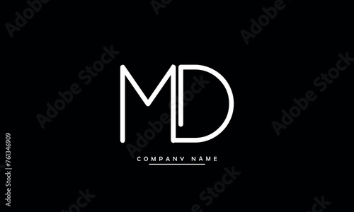 MD, DM, M, D Abstract Letters Logo Monogram