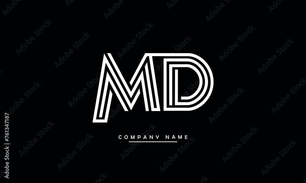 MD, DM, M, D Abstract Letters Logo Monogram