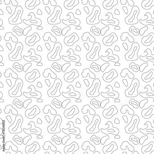 Set of funny and primitive designs of abstract shapes. Seamless black pattern on a white background. Creative collection of abstract art for kids or holiday design. Simple children's drawings with a t