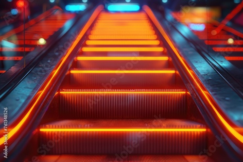 elevator escalator is moving staircase used as transportation between floors or levels building professional photography