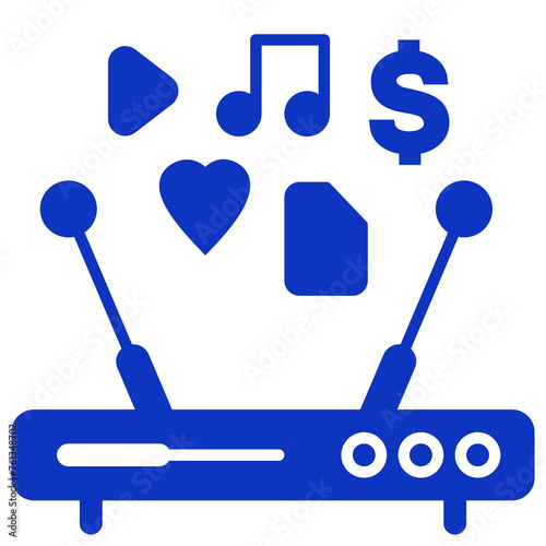 Content & Transit Network, Internet Service Provider Icon - Blue, Solid