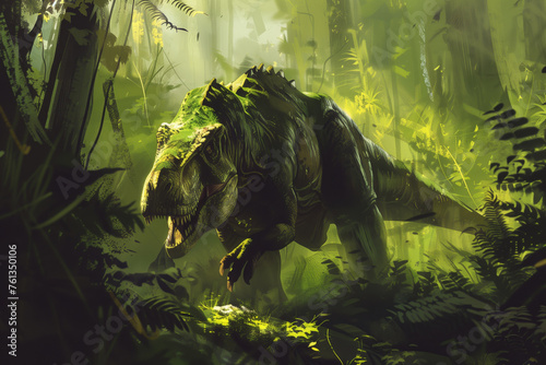 Tyrannosaurus Rex in the Jungle: The Roar of a Living Historical Monster