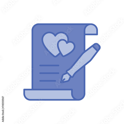 Duo Tone Wedding Contract vector icon