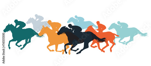 Galopp Pferderennen, Isoliert - Illustration © scusi