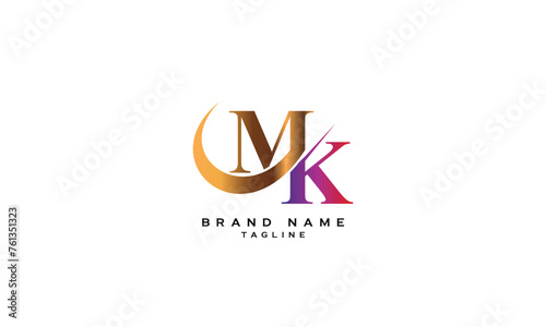 MK, KM, Abstract initial monogram letter alphabet logo design