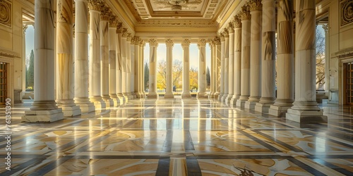Timeless Ambiance: Classic Columns in an Elegant Interior. Concept Timeless Ambiance, Classic Columns, Elegant Interior